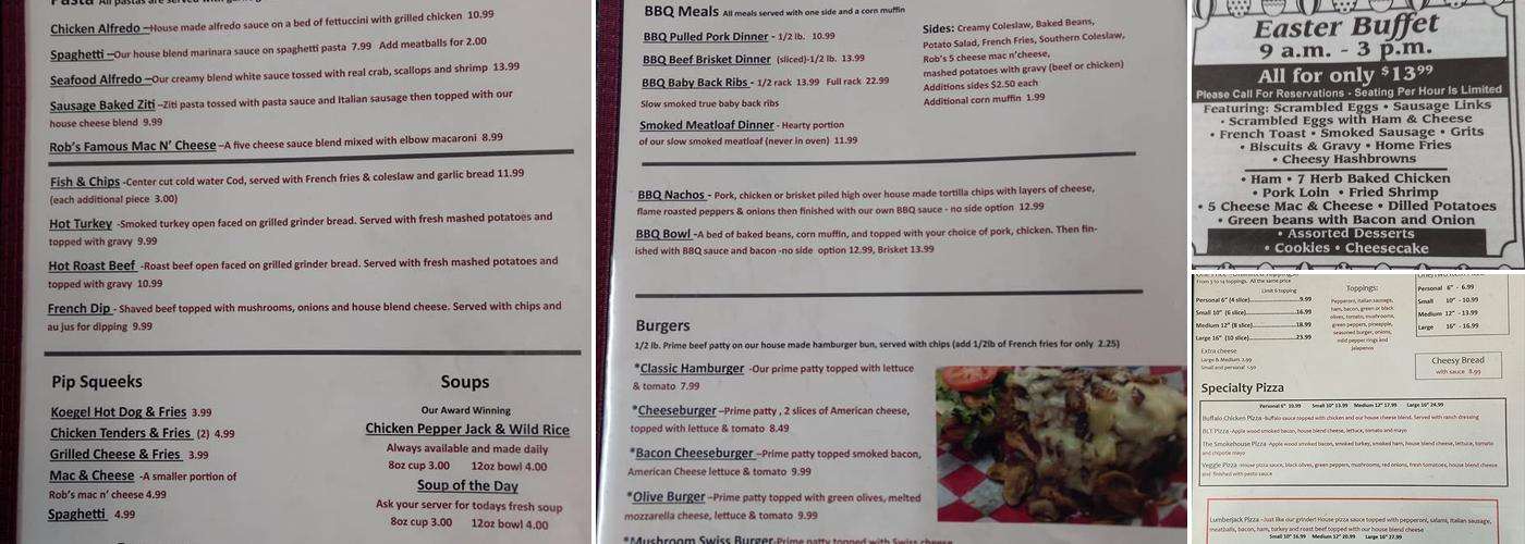 Mancino's Pit Stop Menu