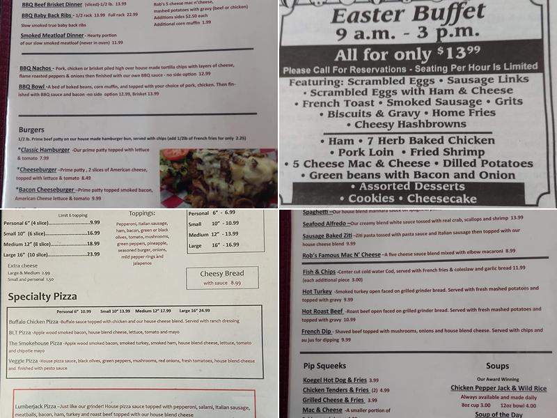 Mancino's Pit Stop Menu