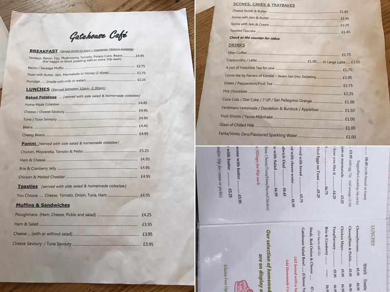 Gatehouse Cafe Menu