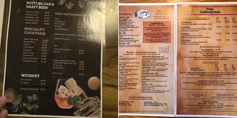Cattails Bar & Grille LLC Menu