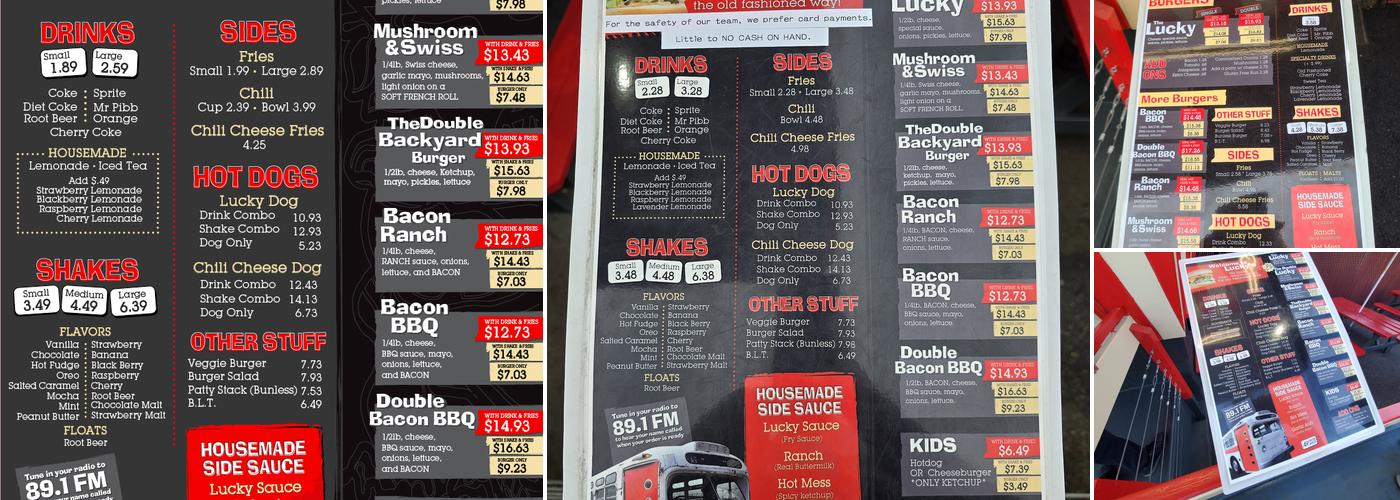 Lucky's Drive-In Menu