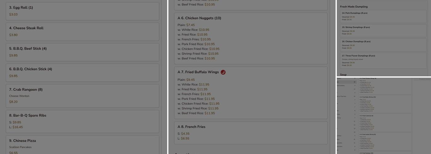 No.1 China Menu