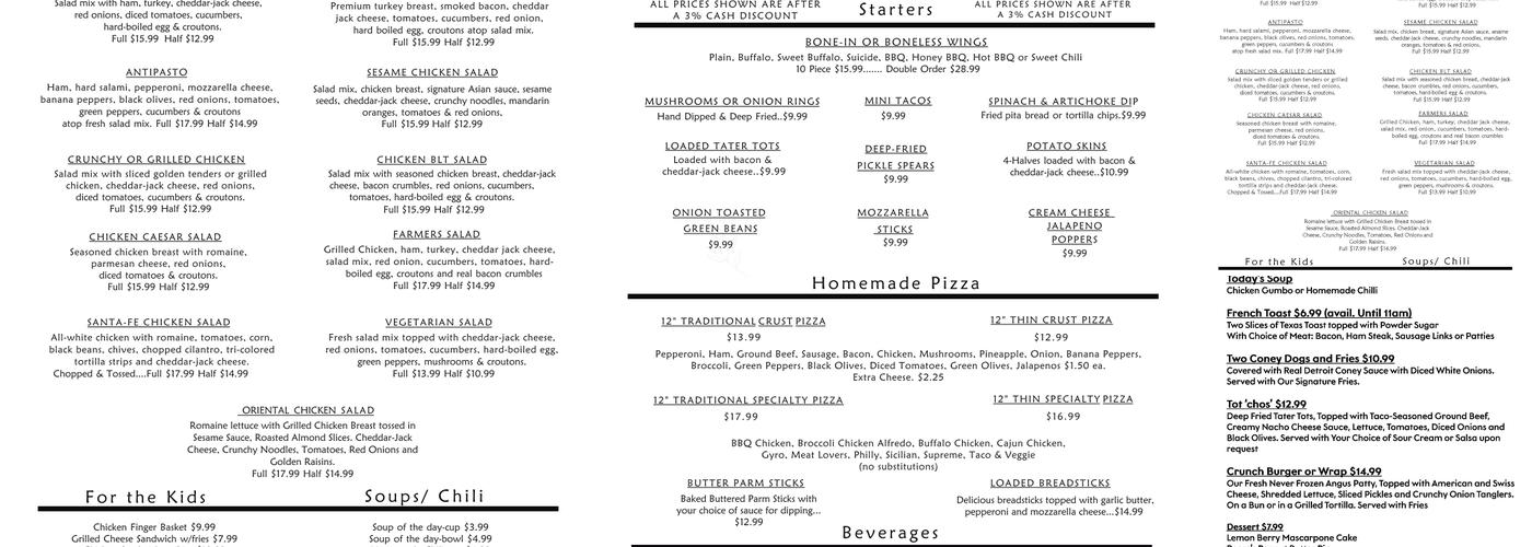 Logger's Depot Menu