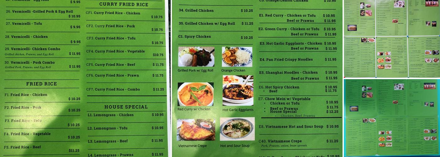 Pho Pacific Menu
