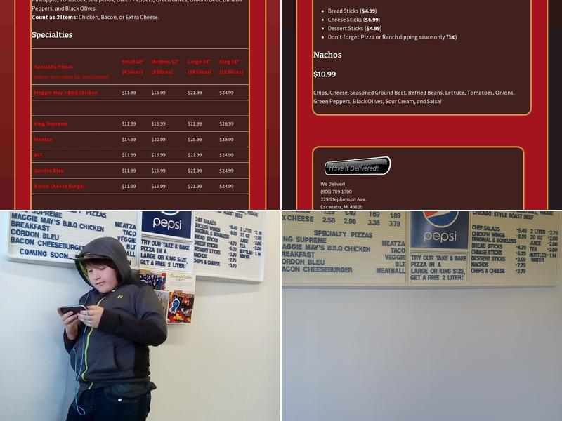 Oven King Pizza Menu