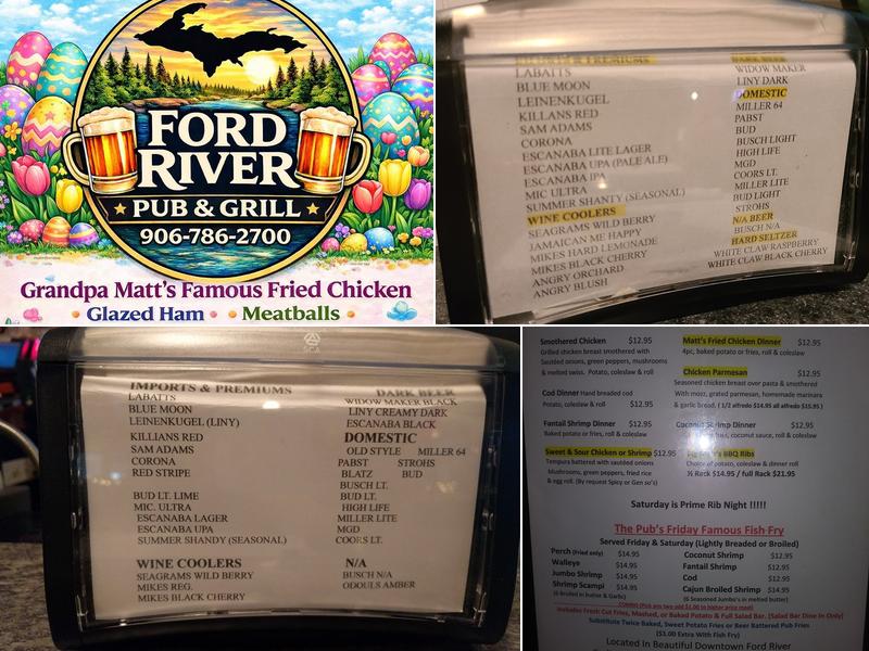 Ford River Pub & Grill Menu
