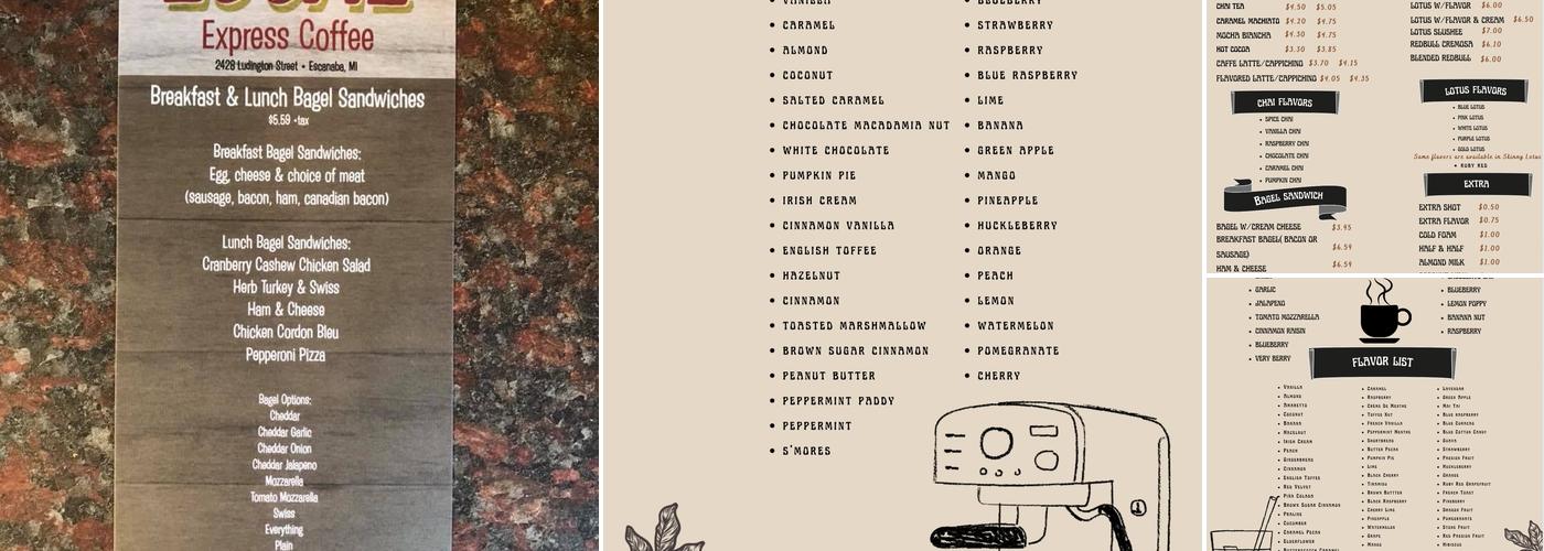 Express Coffee Menu