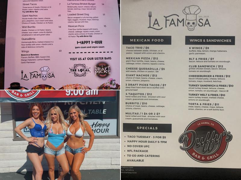 Duffy's Restaurant Menu