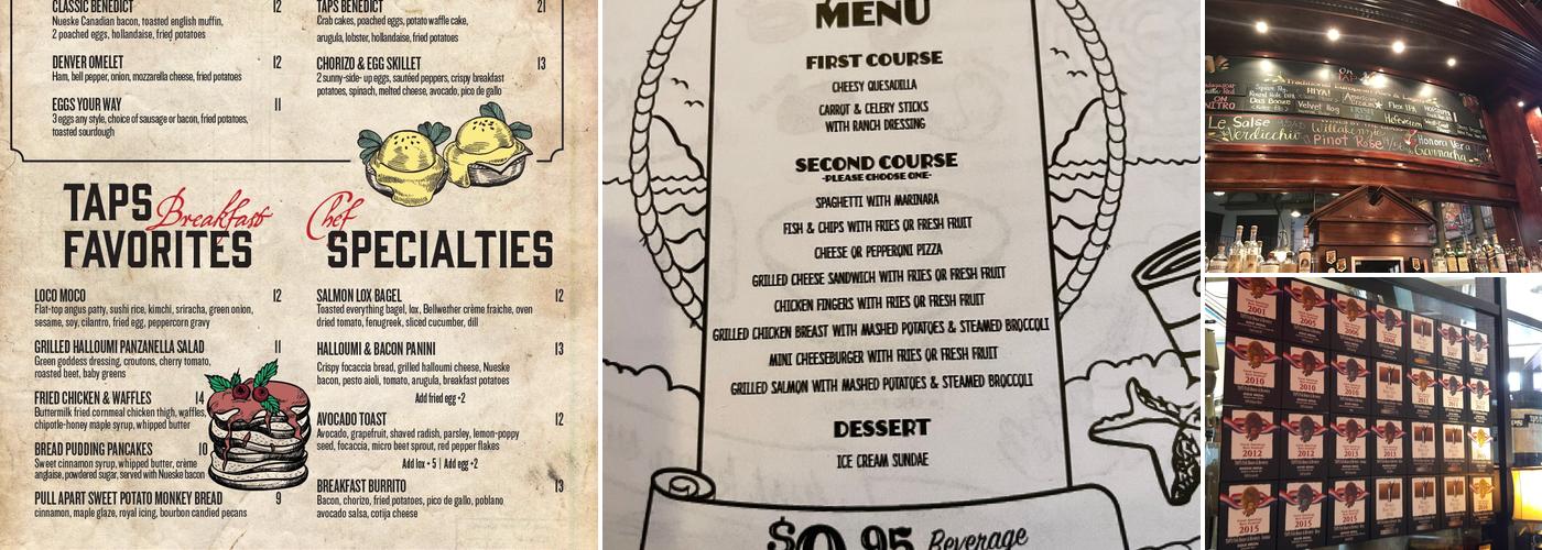 TAPS Fish House & Brewery Menu