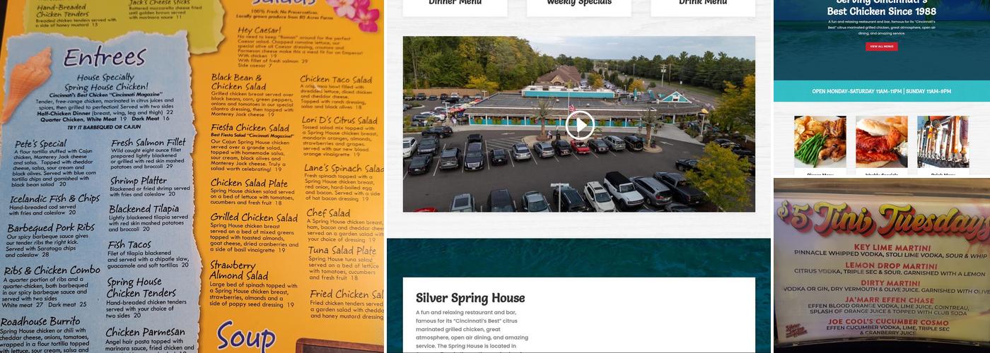 Silver Spring House Restaurant Menu