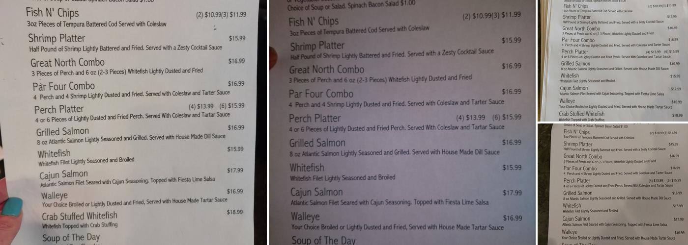 Irish Oaks Bar & Restaurant Menu