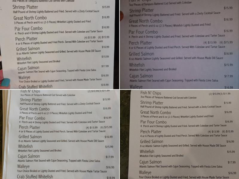 Irish Oaks Bar & Restaurant Menu