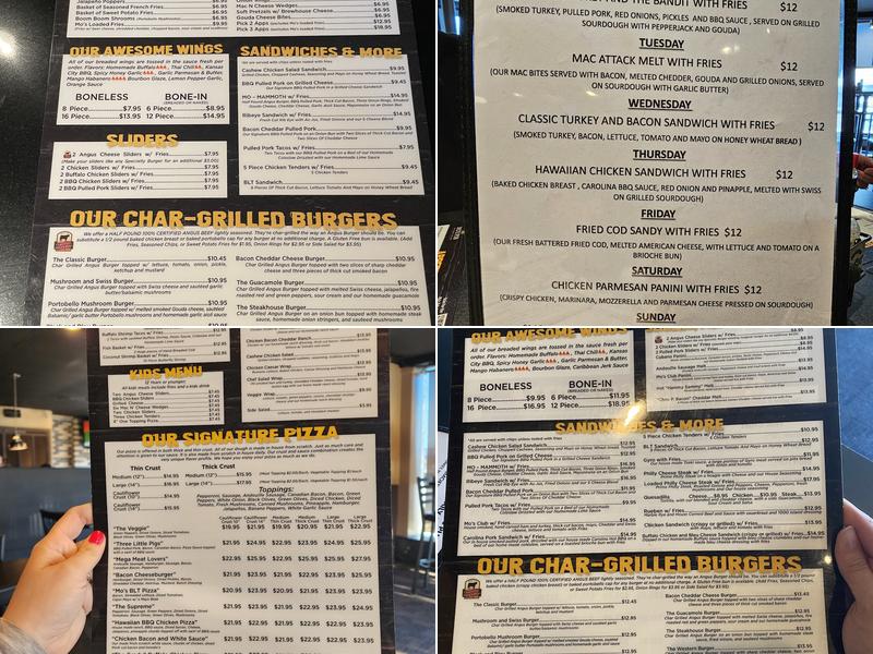 Mo's Pub Menu