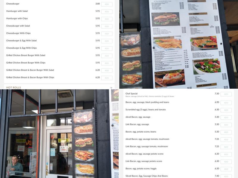 The corner cafe Menu