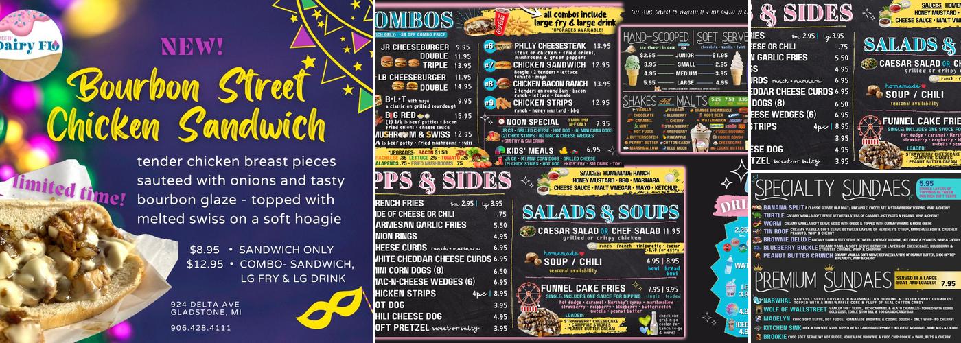 Gladstone Dairy Flo Menu