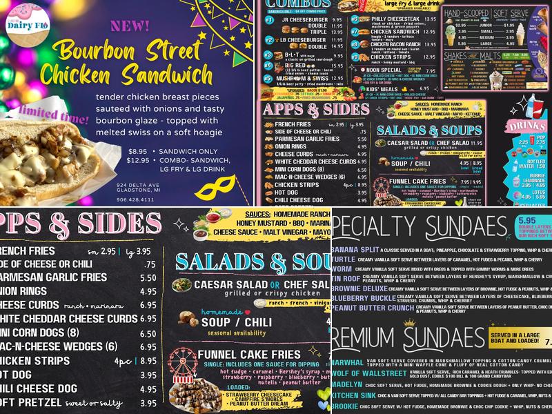 Gladstone Dairy Flo Menu