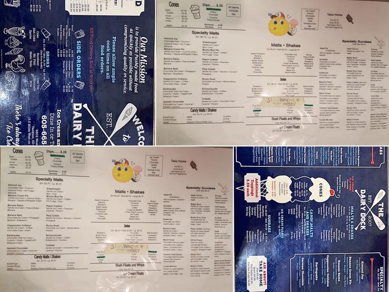 Dairy Dock Menu