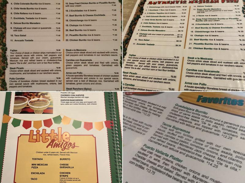 Guadalajara Mexican Restaurant and Bar Menu