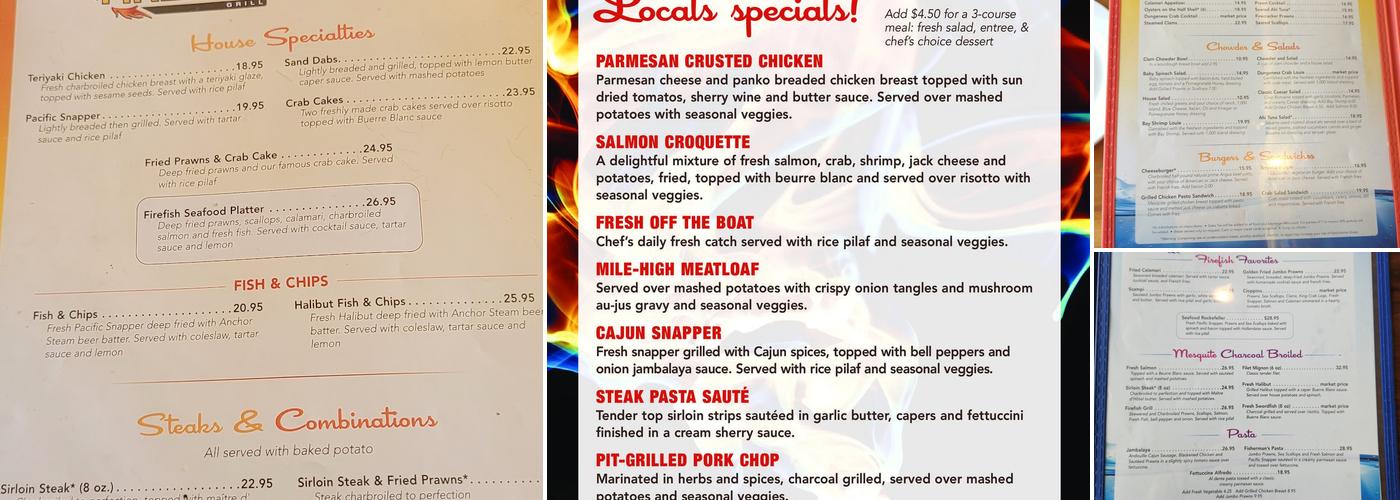 FireFish Grill Menu