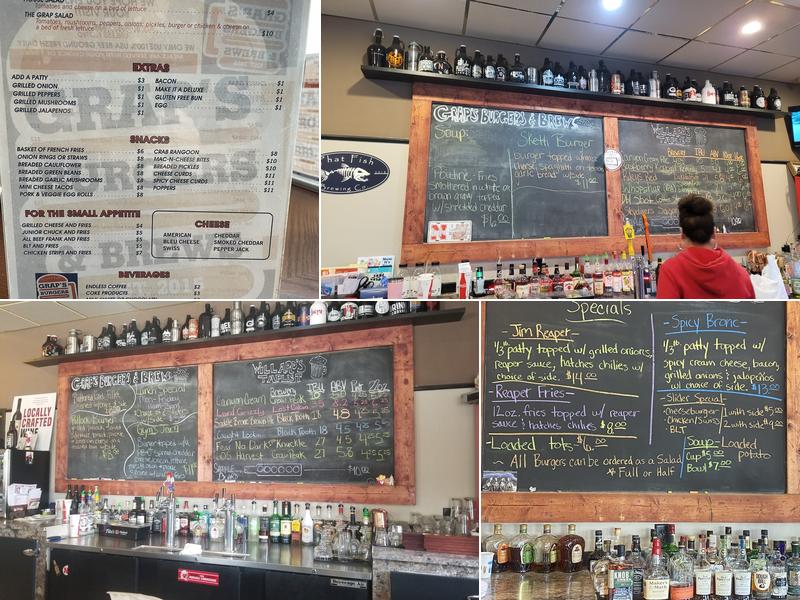 Grap's Burgers & Brews Menu