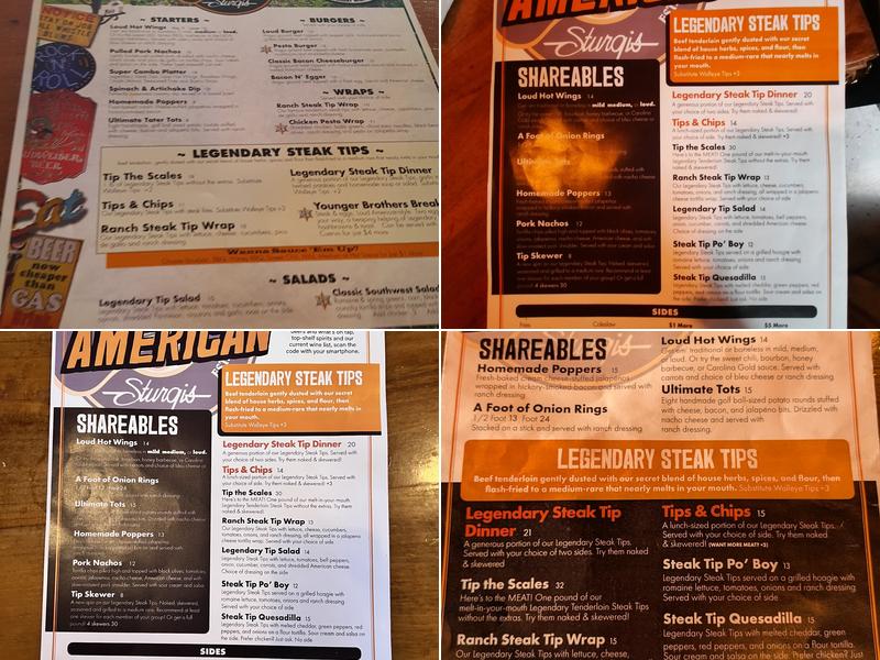 Loud American Sturgis Menu