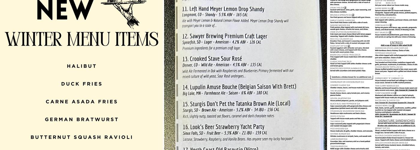 Killian's Menu