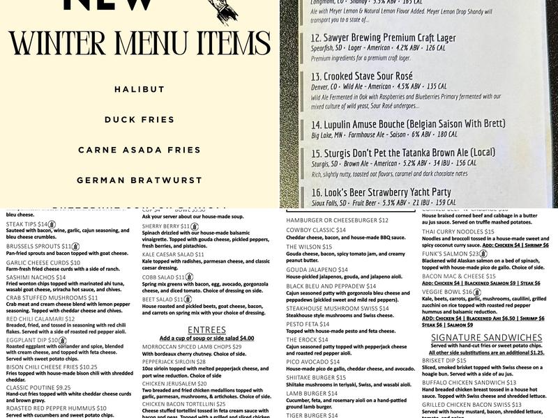 Killian's Menu