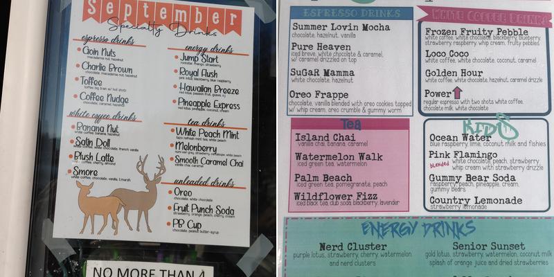 Kelli's Coffees Menu