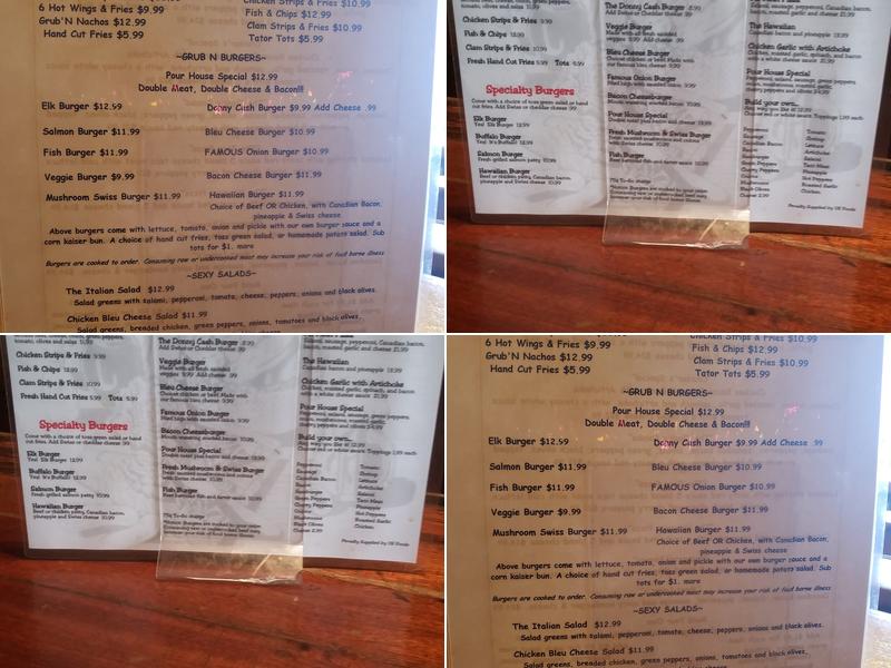 Pour House Grub & Pub Menu