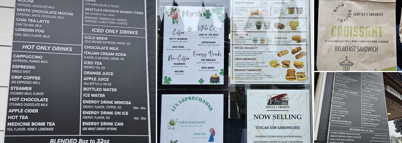 Gypsy Wagon Espresso Inc. Menu