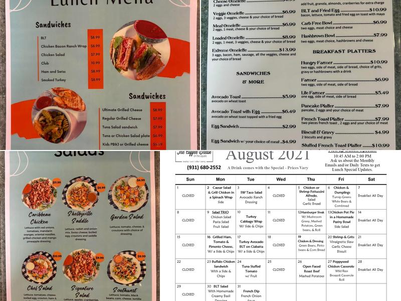 The Coffee Break Menu