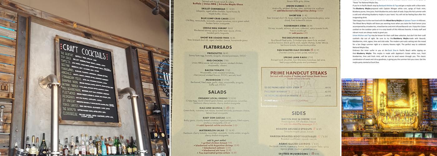 Union Kitchen and Tap Menu