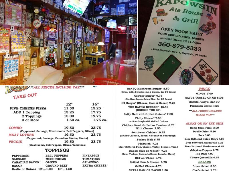 Kapowsin Ale House & Grill Menu