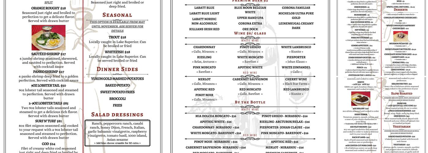 Camel Riders Restaurant/Resort Menu