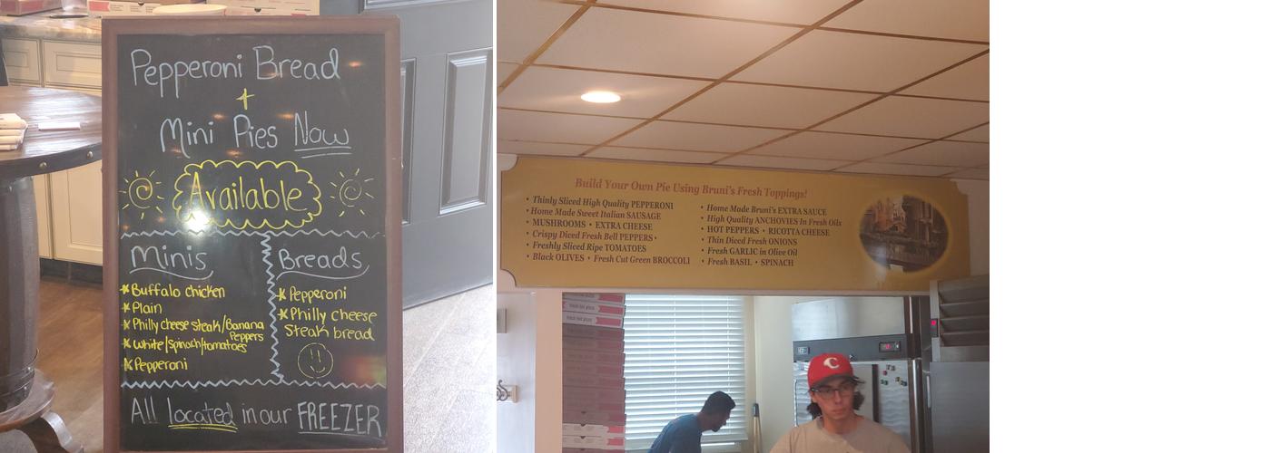 Bruni's Pizzeria Menu