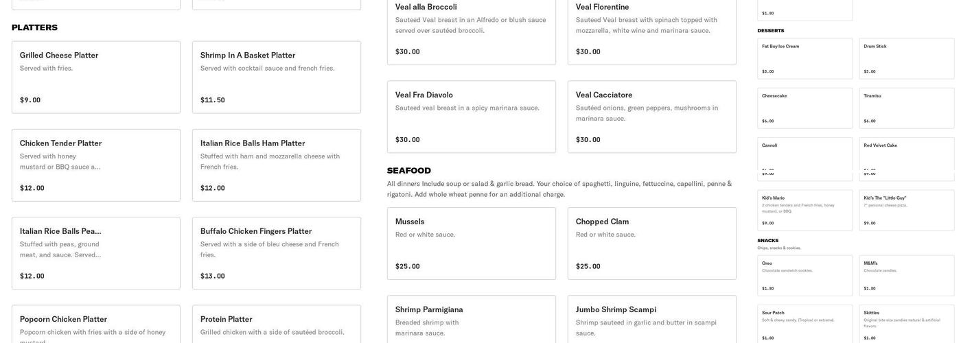 The Shop Pizzeria & Market Menu