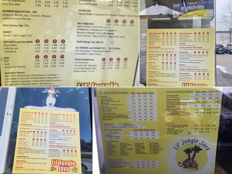 Lil Jungle Java Menu