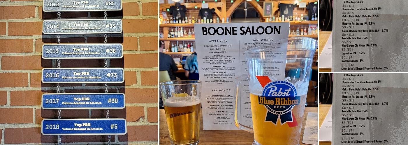 Boone Saloon Menu