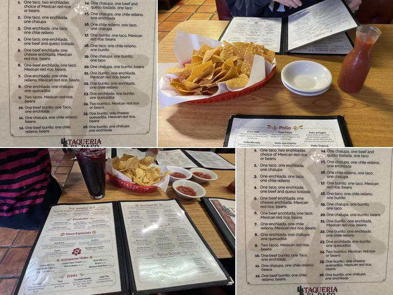 Taqueria El Paso Menu