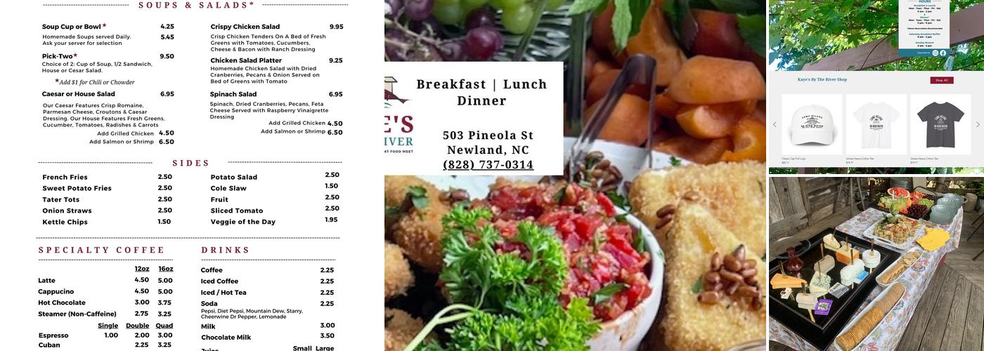 Kaye's By The River Menu