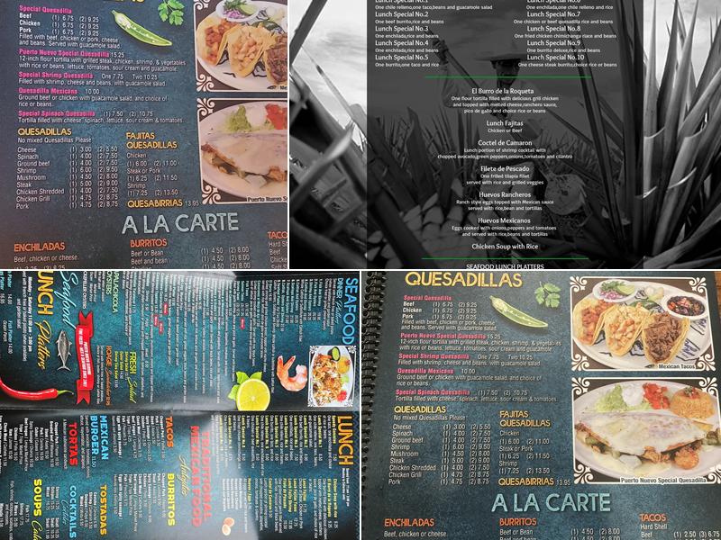 Puerto Nuevo Menu