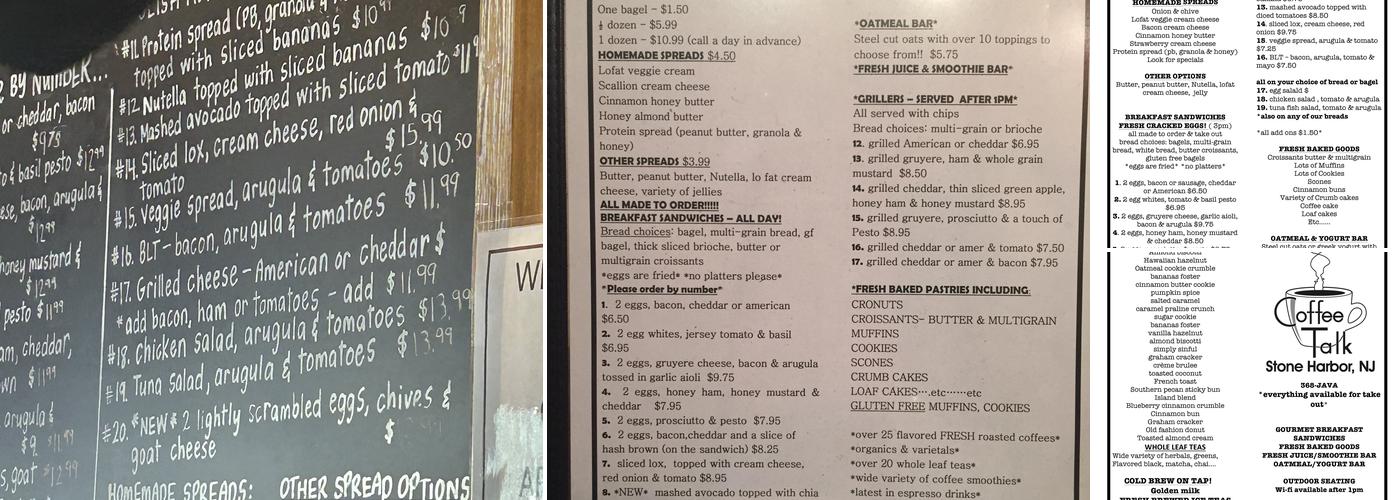 Coffee Talk Menu