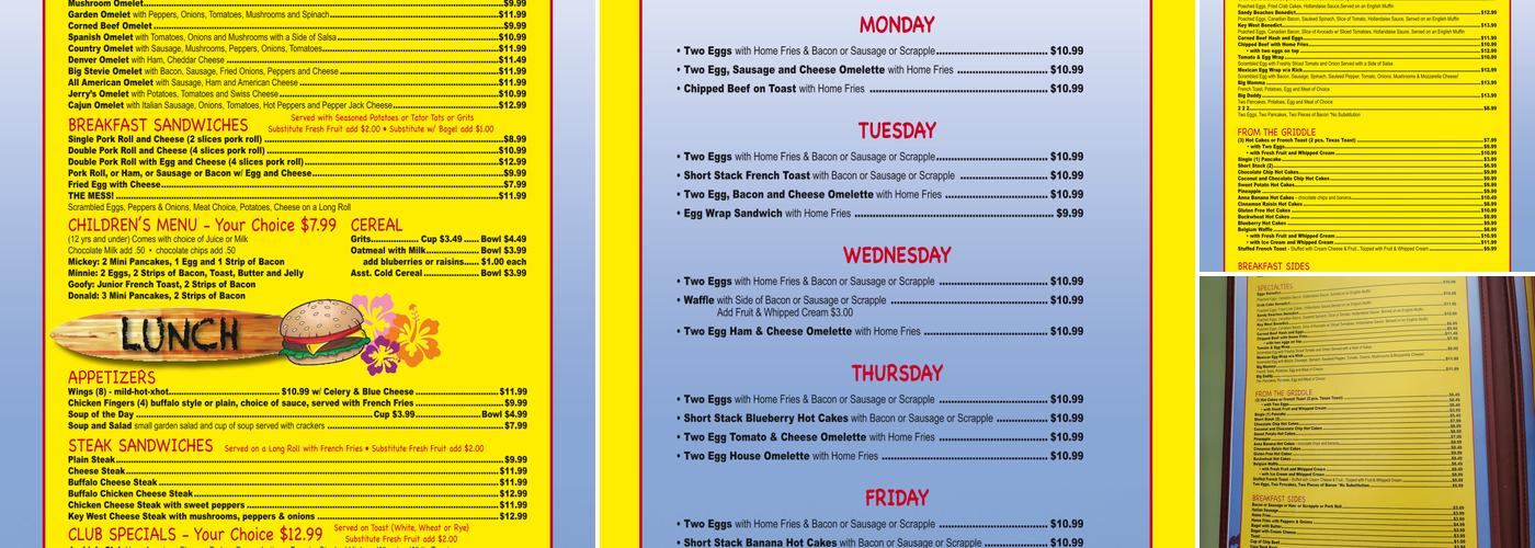 Key West Cafe Menu
