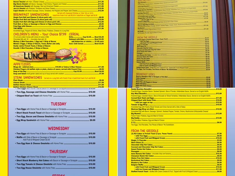 Key West Cafe Menu
