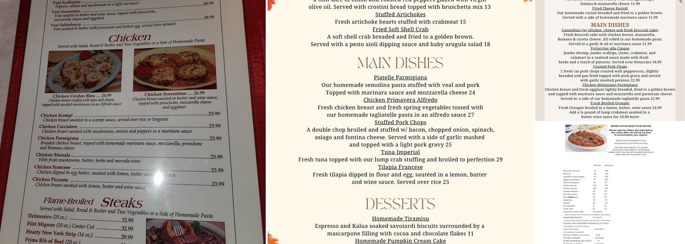 Five Points Inn Menu