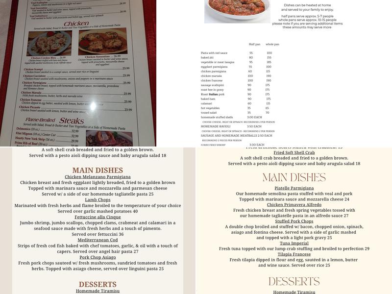 Five Points Inn Menu