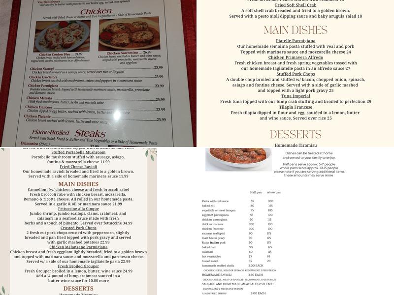 Five Points Inn Menu