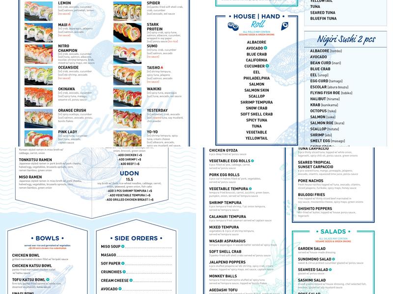Hooked on sushi Menu