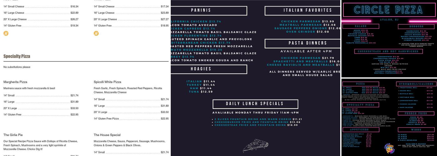 Circle Pizza Menu