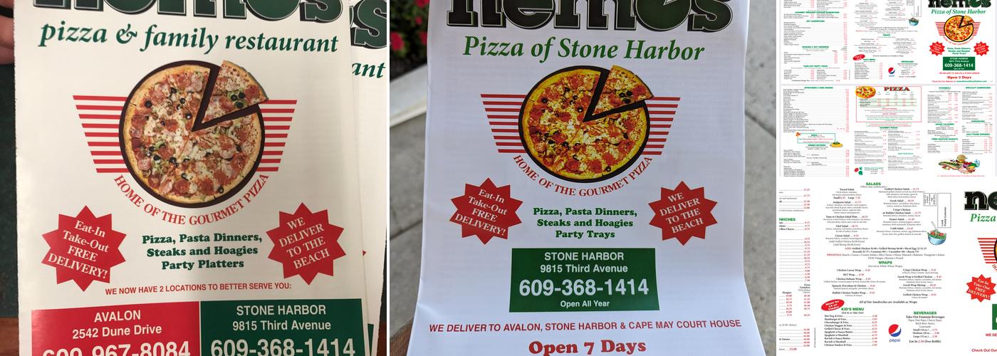 Nemo's Pizza Of Stone Harbor Menu